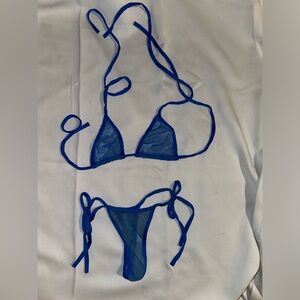 Blue Sheer Bikini Set